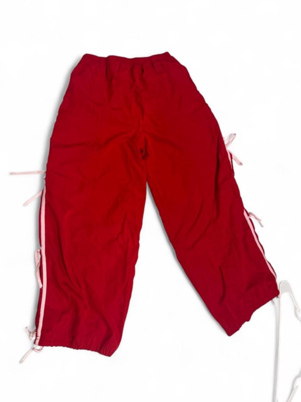 Gorpcore Streetwear Cali 1850 LA Side Stripe Bow Tie Slit Wide Leg Track Pants - Picture 3 of 7
